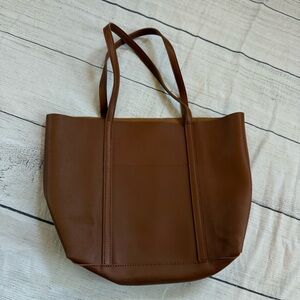 Henny + Lev Women's Faux Leather Everyday Brown Tote Bag